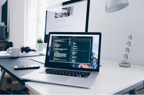 Laptop on desk